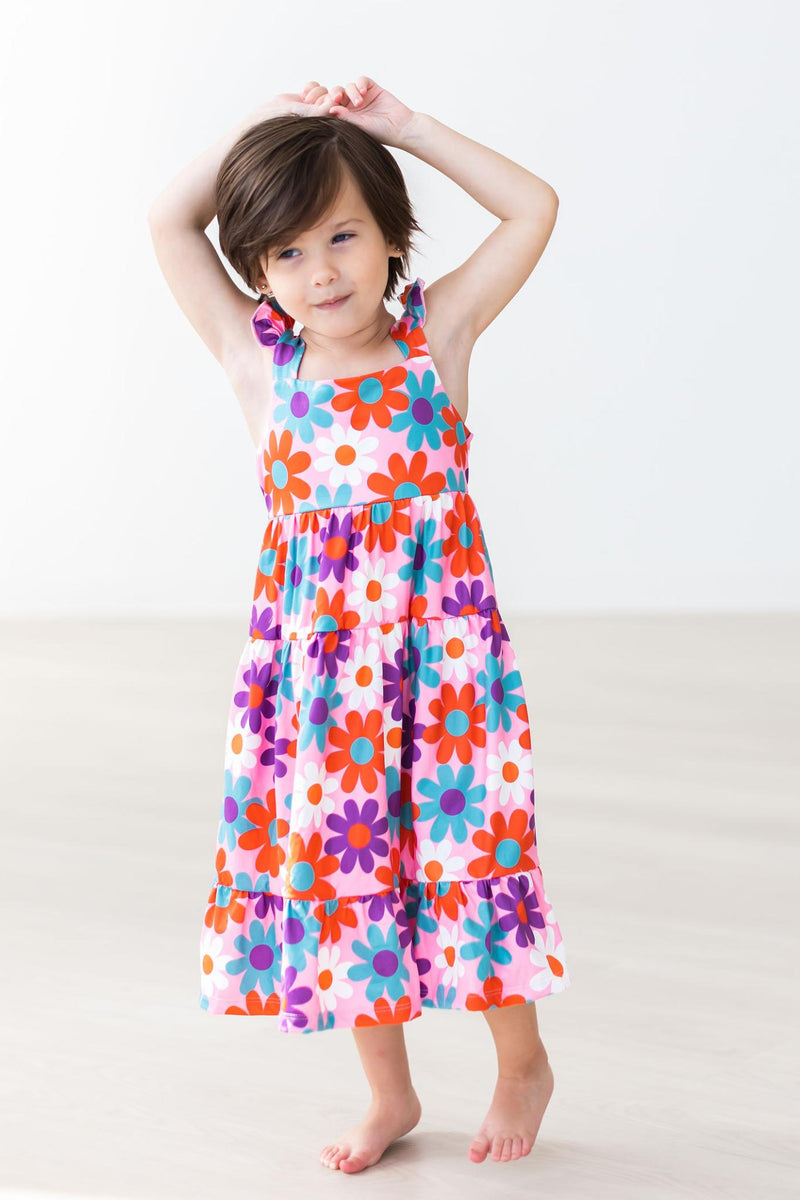 Retro Daydream Maxikleid – Rüschen