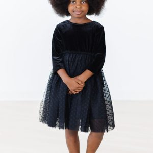 Tutu-Kleid – Samt, Schwarz