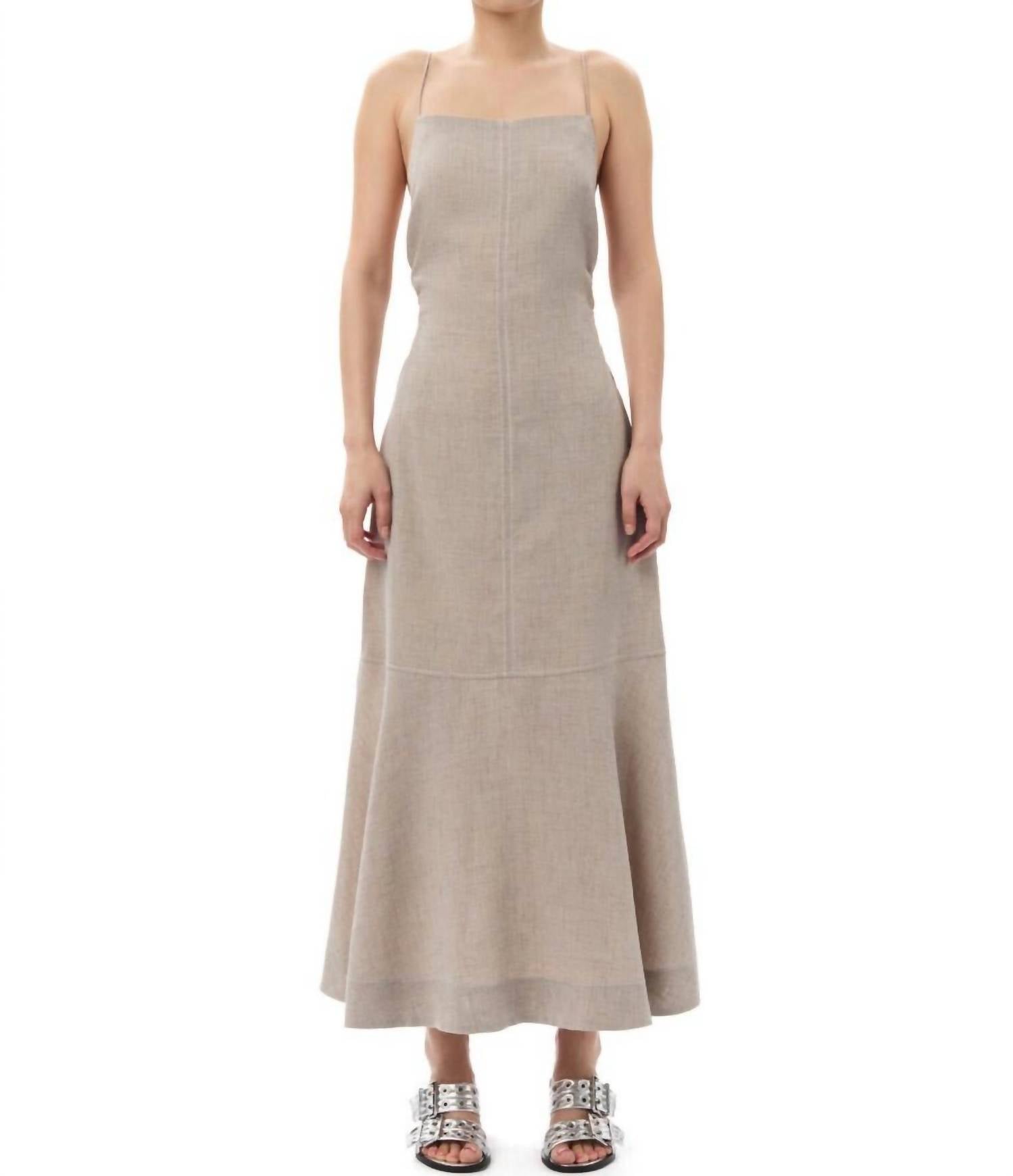 Alfalfa langes Kleid aus Anzugstoff in Grey Light Melange