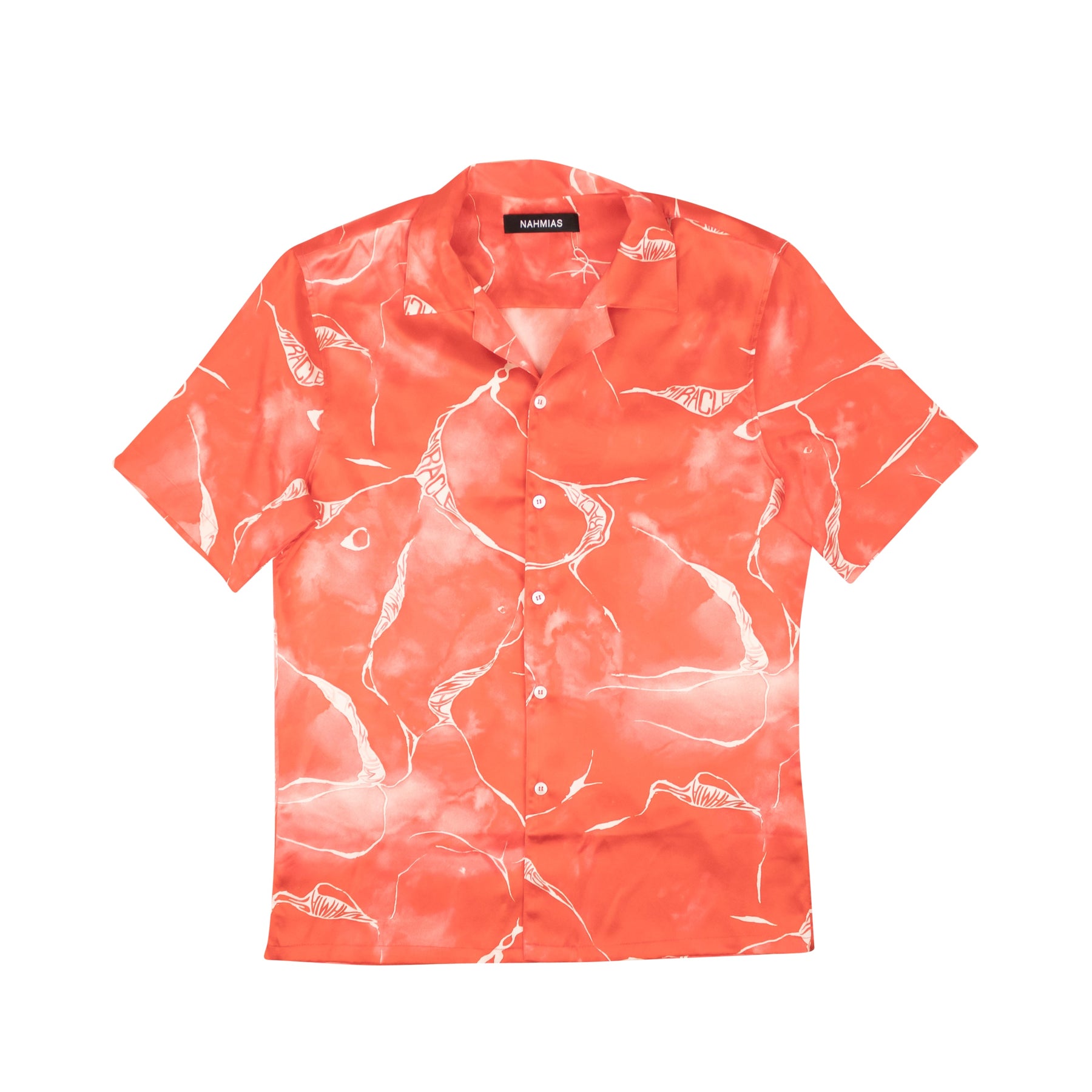 Miracle Hemd – Kurzarm, Knopfleiste, Batikmuster, Rot