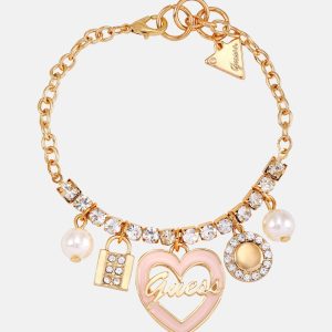 Armband – goldfarben, Set in Box, Herzmotiv, Logo