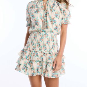 Olive Minikleid – Tropical Leaf