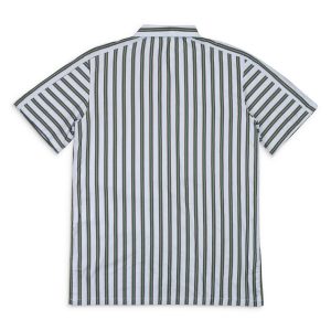 University Stripe Camp-Hemd aus grünem Popeline