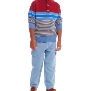 Andy & Evan Set aus gestreiftem Pullover und Jogginghose