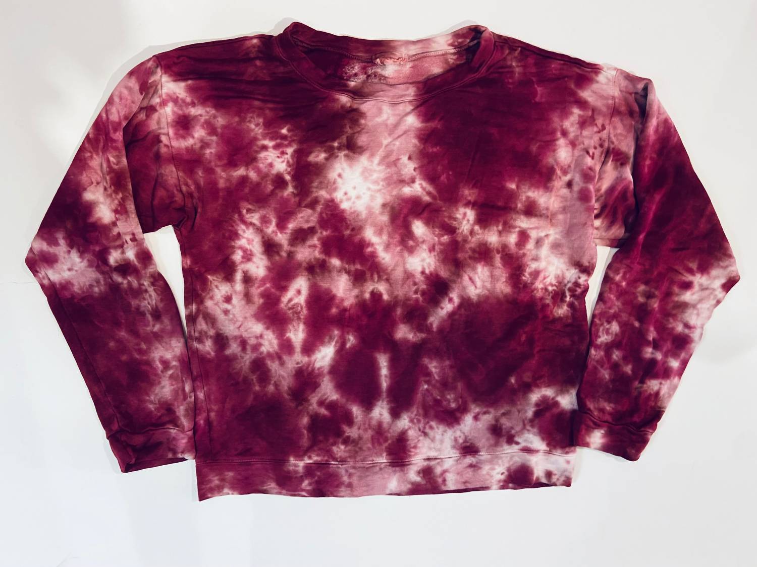 Burgunderfarbenes Kinder-Sweatshirt mit Batikmuster