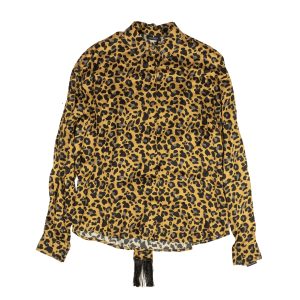 Hemd – Leopardenmuster, Knopfleiste, Braun