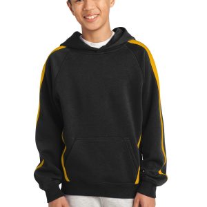 Sport-Tek Pullover YST265 Kapuzen-Sweatshirt – Ärmelstreifen, Kinder/Jugend