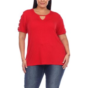 Strickbluse mit Cut-outs in Übergröße
