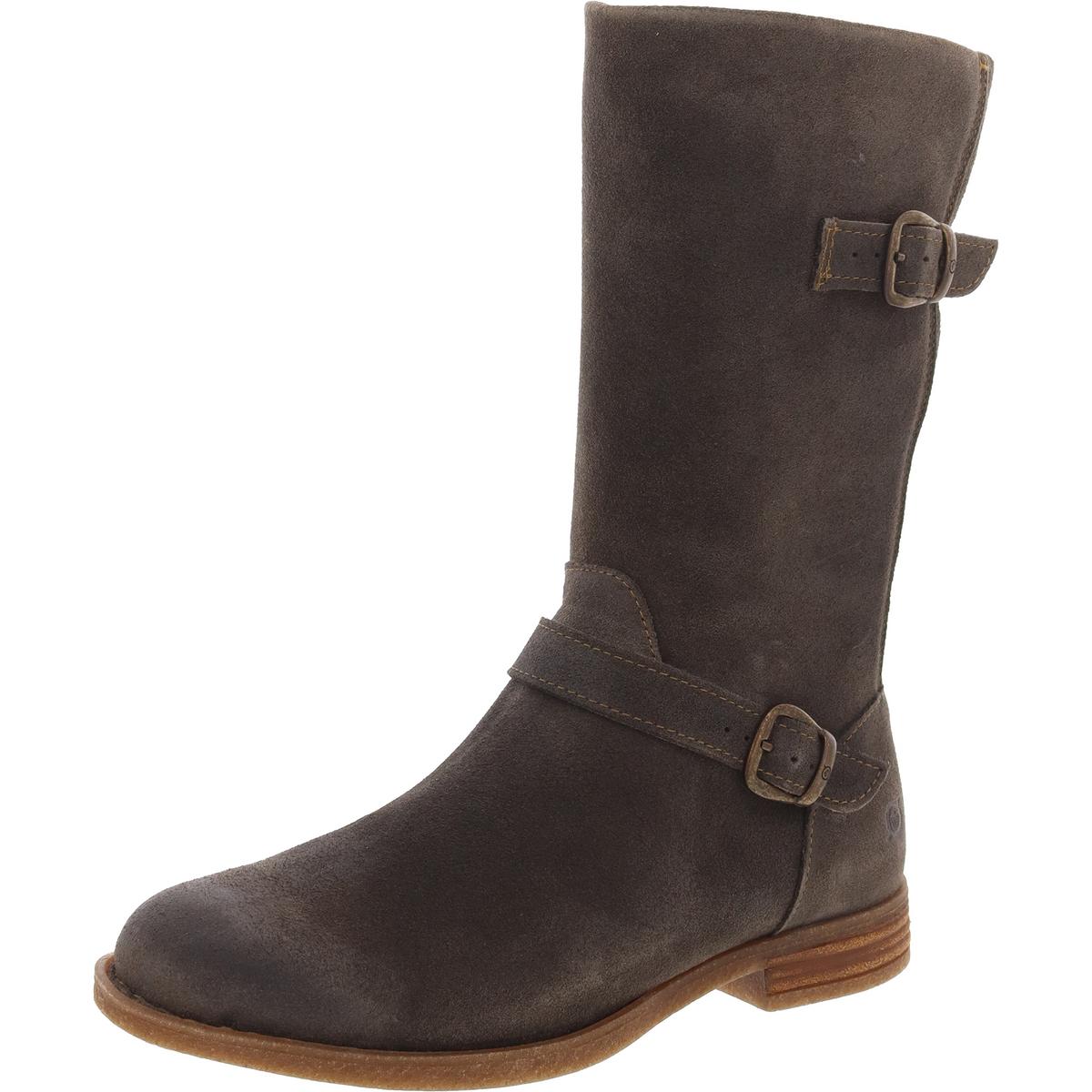 Delano Stiefel – Motorrad-Stil, Reißverschluss, Veloursleder