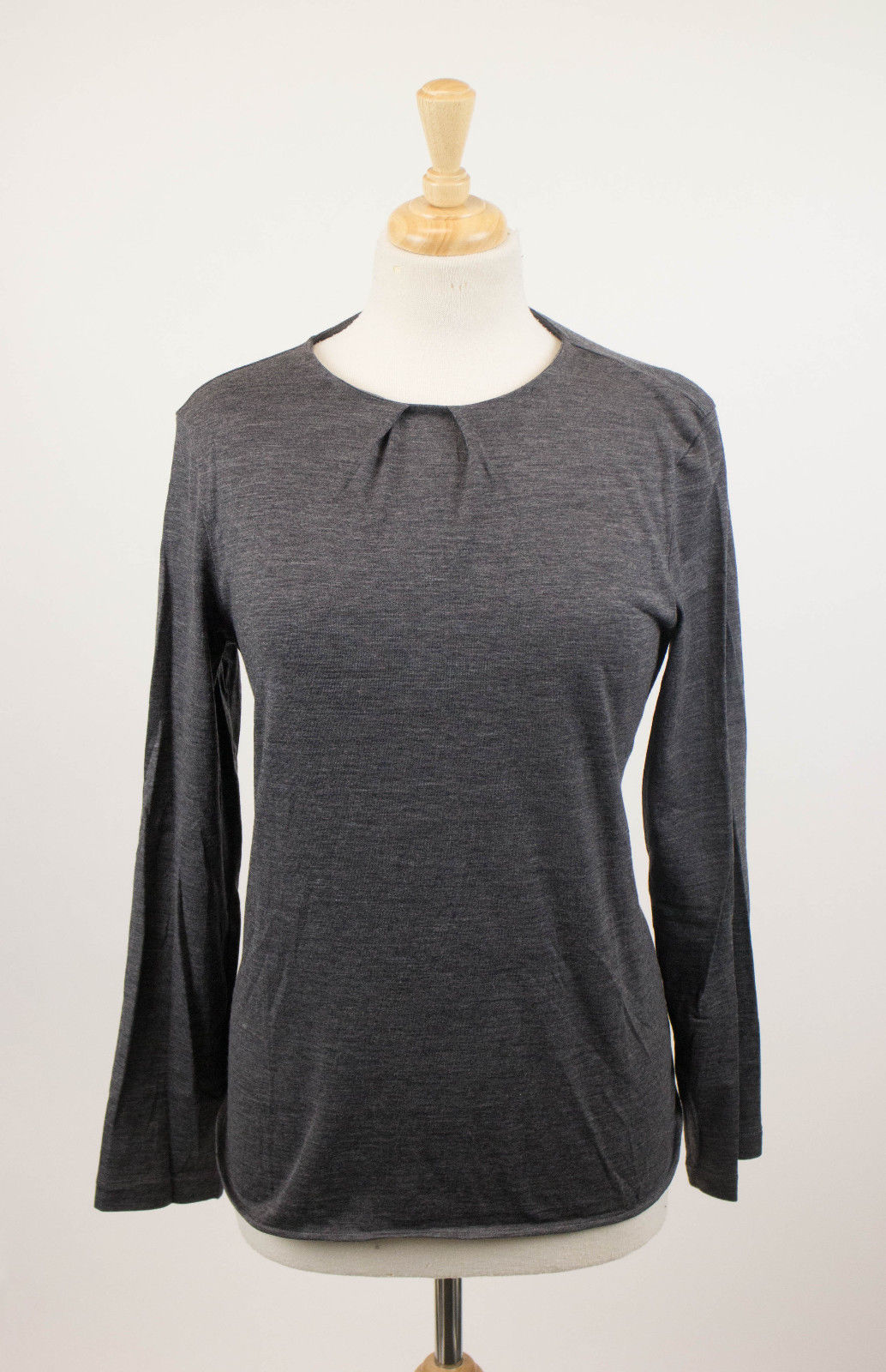 Shirt Top Bluse – Wollmischung, Damen, Grau