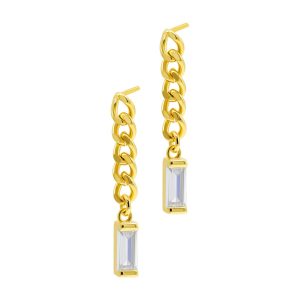 Ohrhänger – Kristall, Kette, Gold