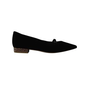 Sophia Webster Piper flache Schuhe aus schwarzem Veloursleder