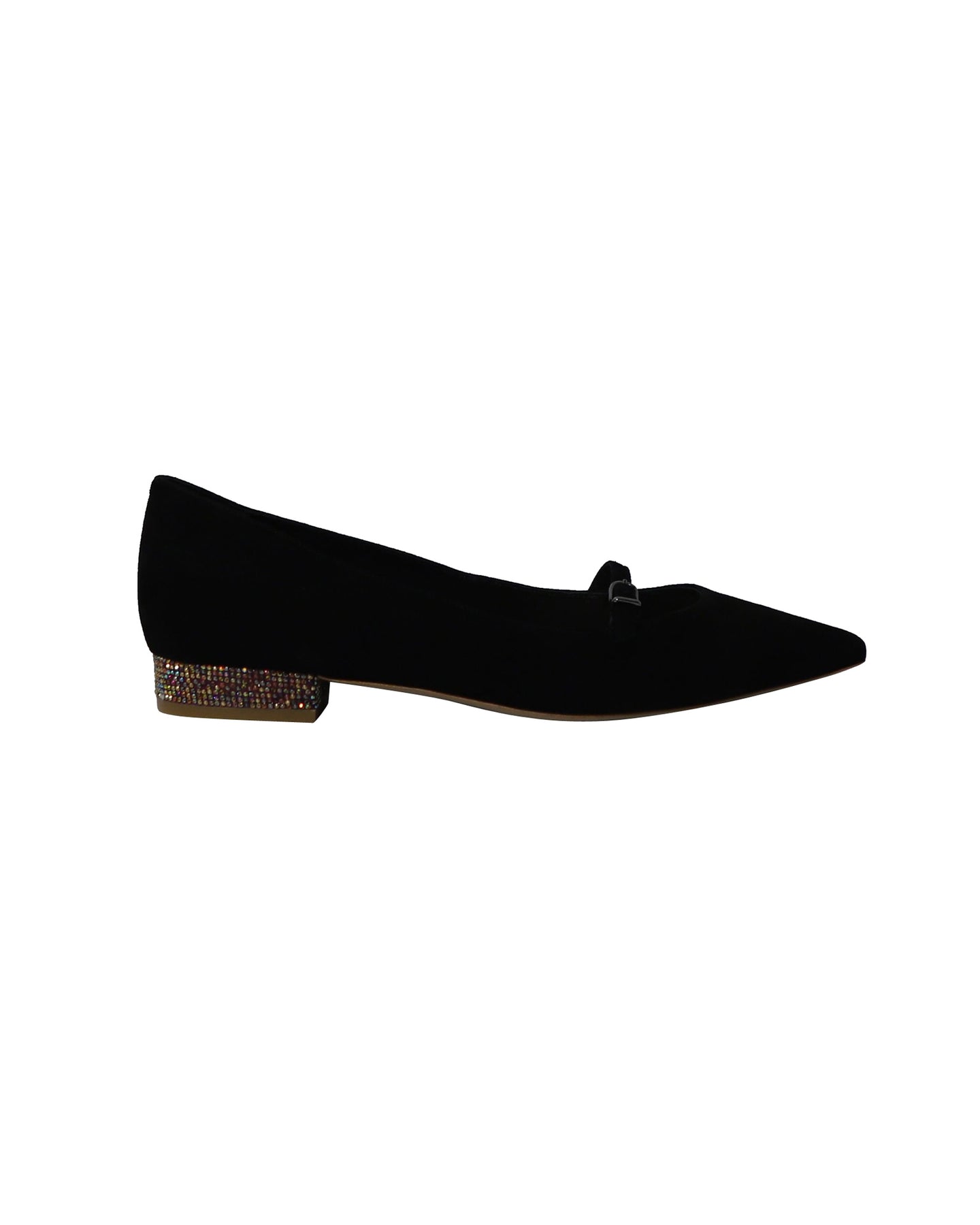 Sophia Webster Piper flache Schuhe aus schwarzem Veloursleder