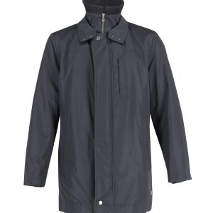 Hugo Boss gepolsterter Parkamantel aus schwarzem Nylon mit Reißverschluss