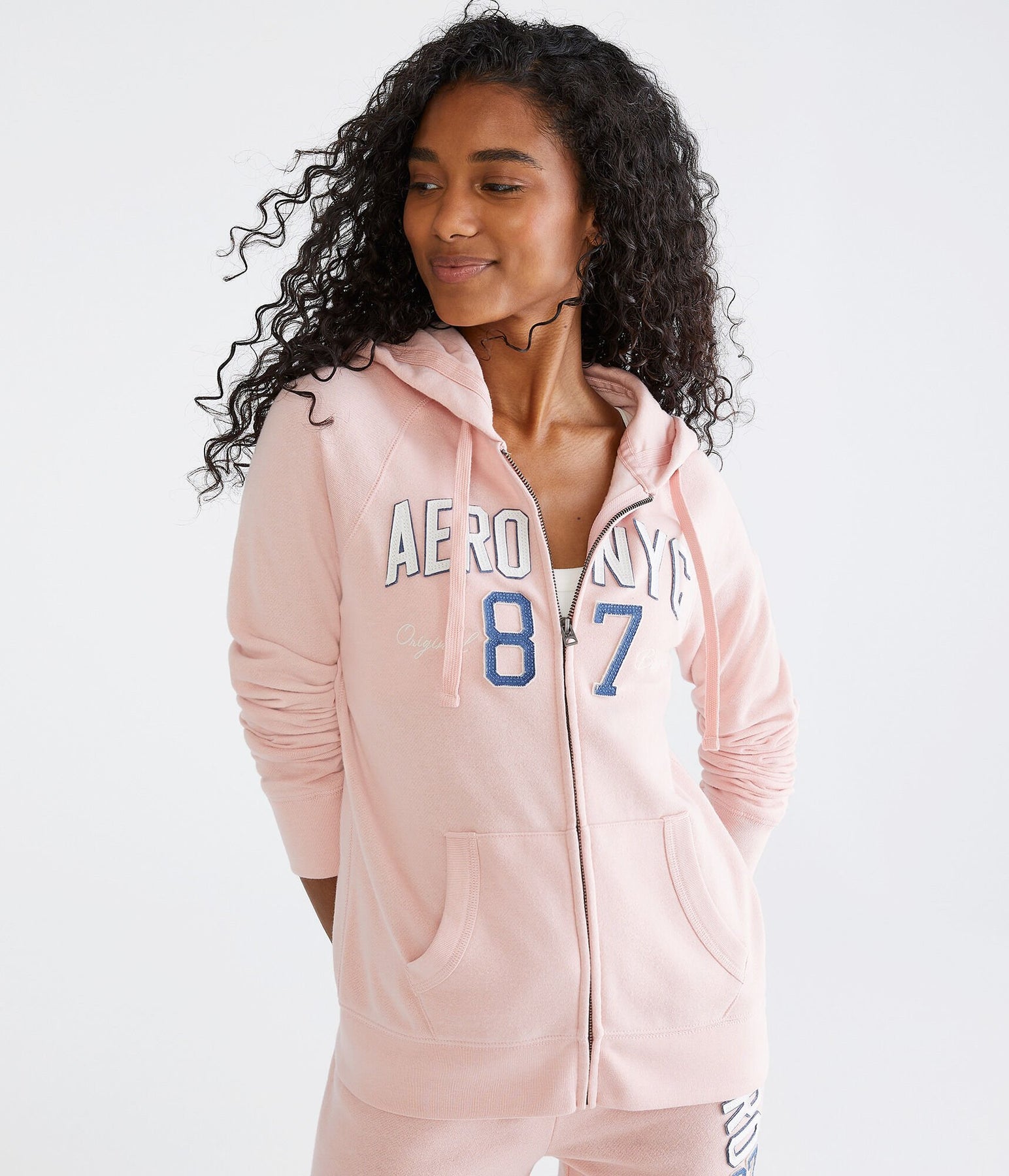 Aeropostale Nyc 87 Kapuzenpullover – durchgehender Reißverschluss