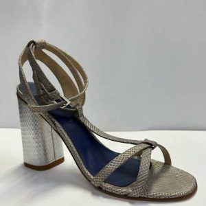 Lavagna Absatzschuhe mit T-Riemen – Rame/Grigio