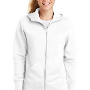 Sport-Tek Damen-Fleecejacke mit Kapuze und durchgehendem Reißverschluss – L265