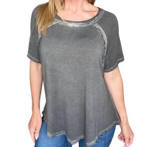 7732471365692 T-Shirt – Mineral-Waschung, Schwarz