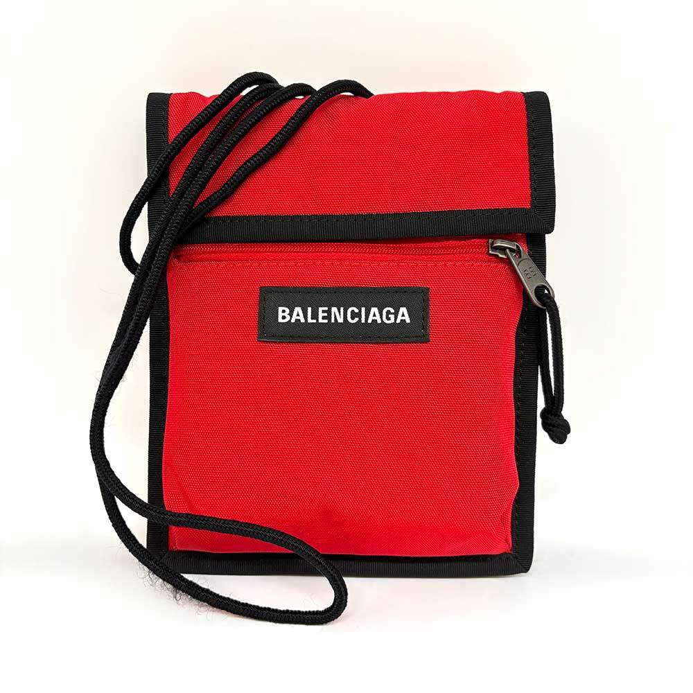 Balenciaga Explorer Schultertasche aus Nylon – Rot