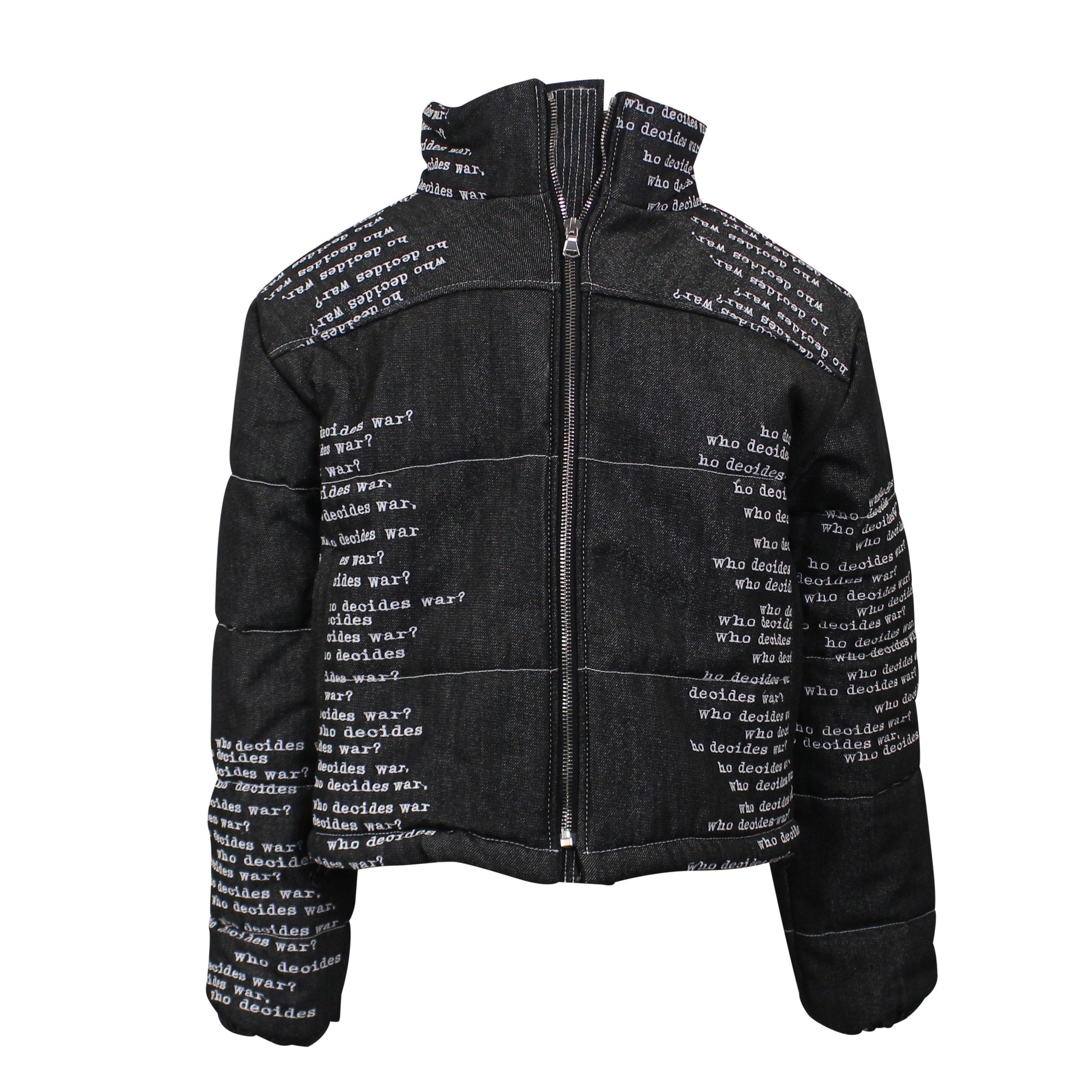 Who Decides War Signature Scripture Pufferjacke in Schwarz