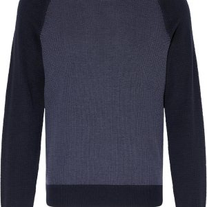 Hugo Boss Dairon Herren-Pullover aus Wolle mit Rundhalsausschnitt – Marineblau