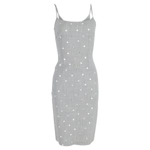 Moschino Jeans Midi-Kleid aus Polyester mit Punktemuster – Grau