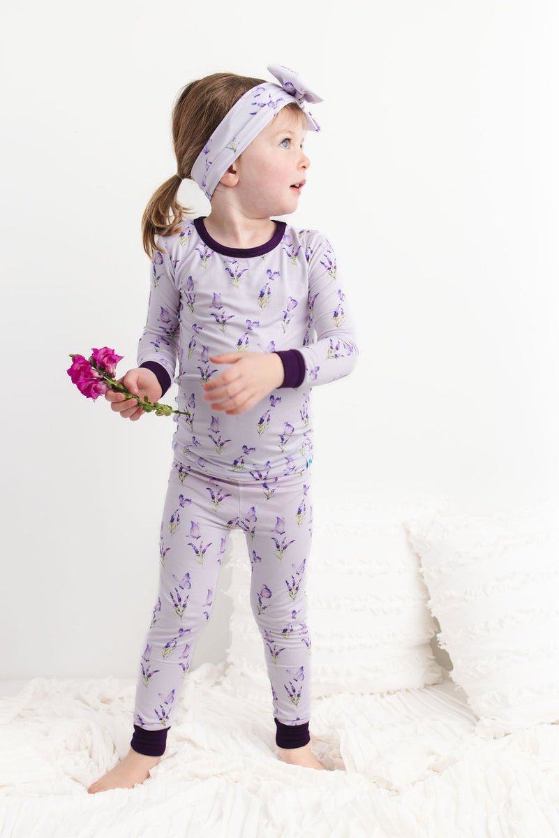Estella Langarm-Schlafanzug – Lavender Butterfly