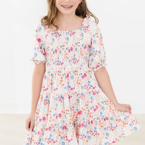 Meadow Magic Kleid – gesmokt, Rüschen