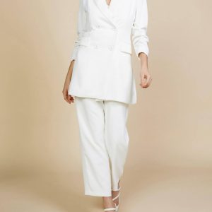 Tailored Blazer – zweireihig, Weiß