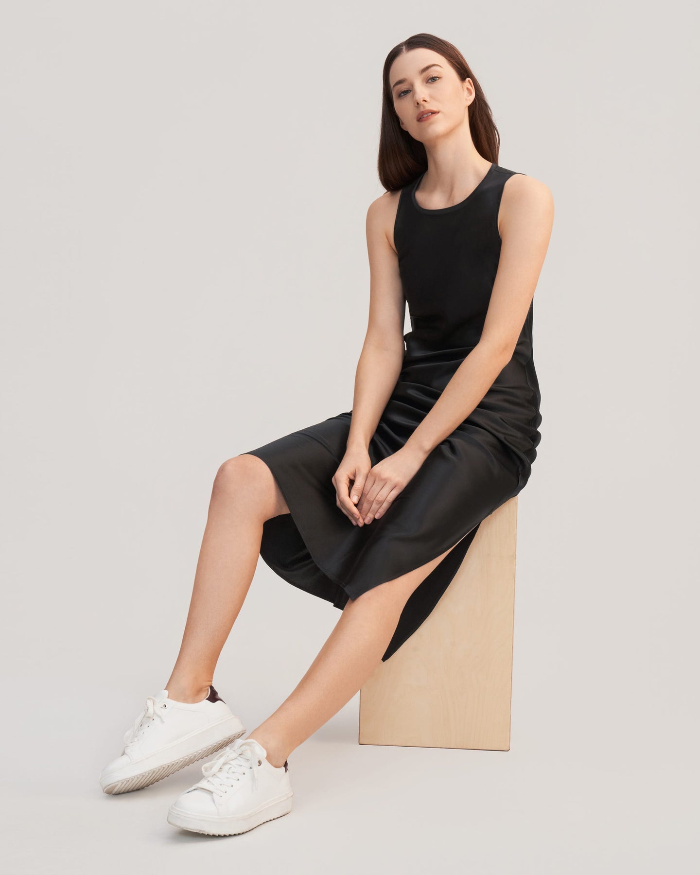 Chic Bias Maxikleid – locker fallender Schaft, Seide