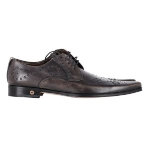 Dolce & Gabbana perforierte Derby-Schuhe mit spitzer Zehenpartie aus braunem Leder
