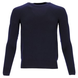 Saint Laurent Pullover – Rundhalsausschnitt, Marineblau, Blau, Wolle, 7748637524028