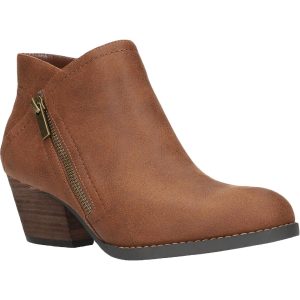 Bobbi Kunstleder-Stiefeletten mit Blockabsatz