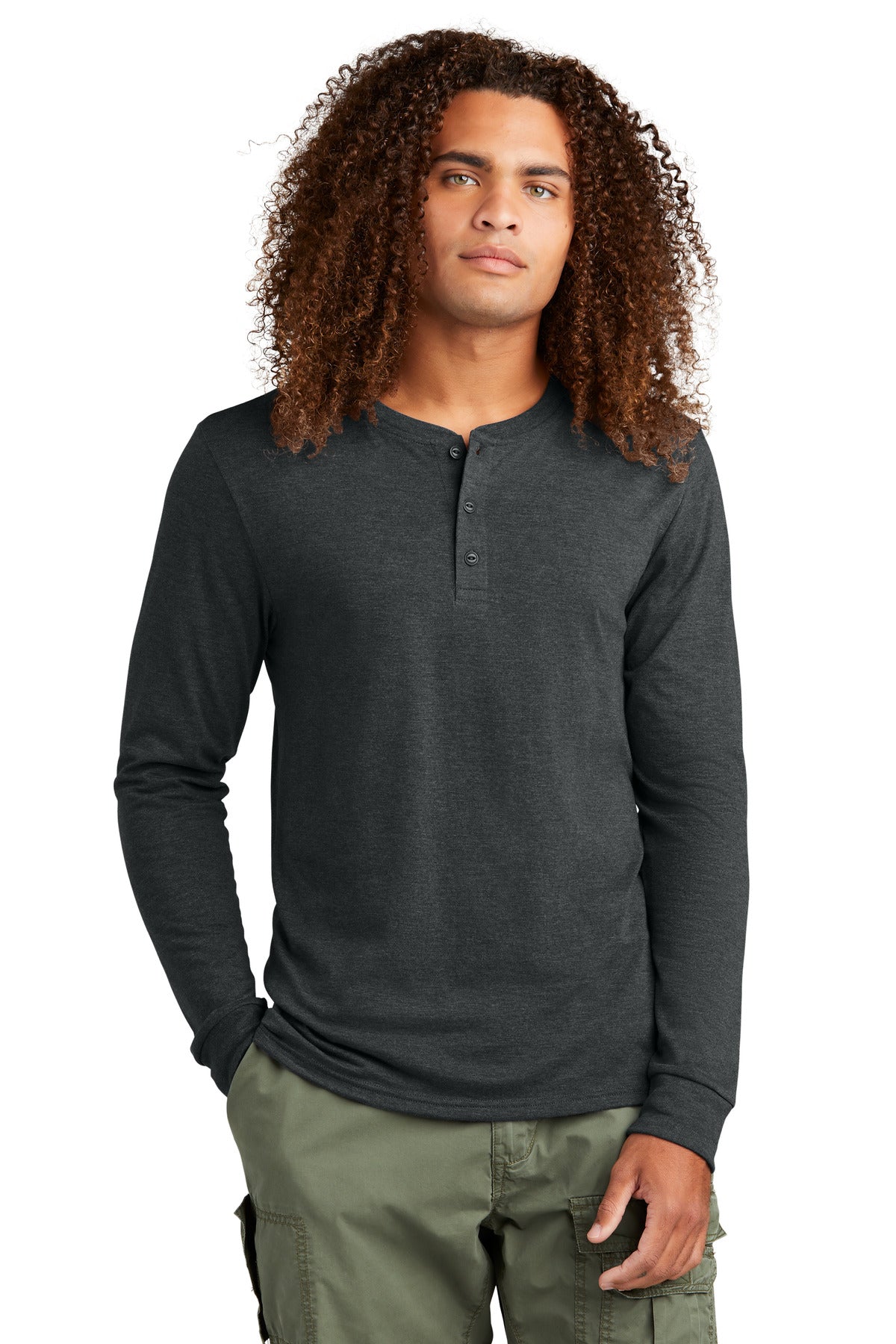 District – Herren-Henleyshirt, Perfect Tri, Langarm – DT145