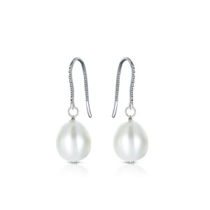 7733302689852 Ohrhänger – weißvergoldet, Sterlingsilber, farbige Perle