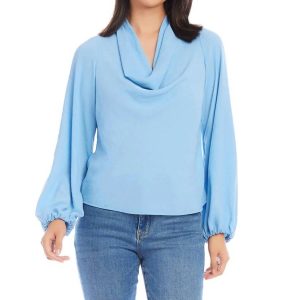 7732478181436 Oberteil – Wasserfallausschnitt, Blau