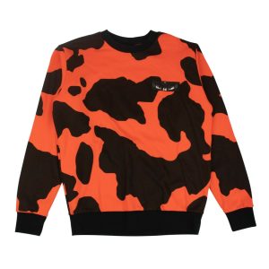 Sweatshirt – Tarnmuster, Orange, Herren, Schwarz