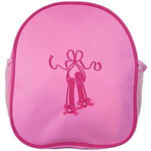 Rosa Mädchen-Rucksack mit Ballettschuhmotiv und seitlichen Netztaschen
