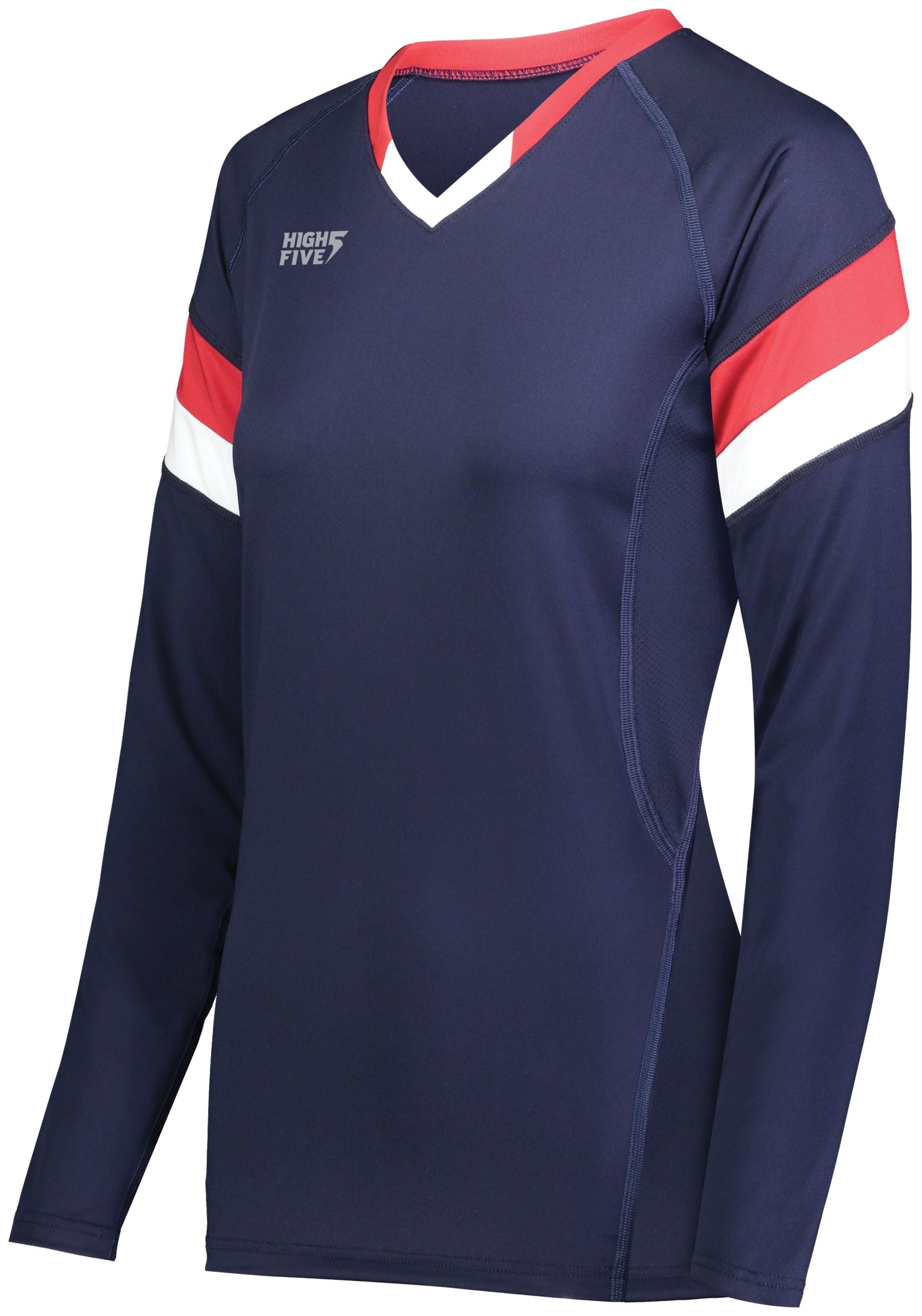 High Five TruHit dreifarbiges langärmeliges Mädchen-Volleyballtrikot