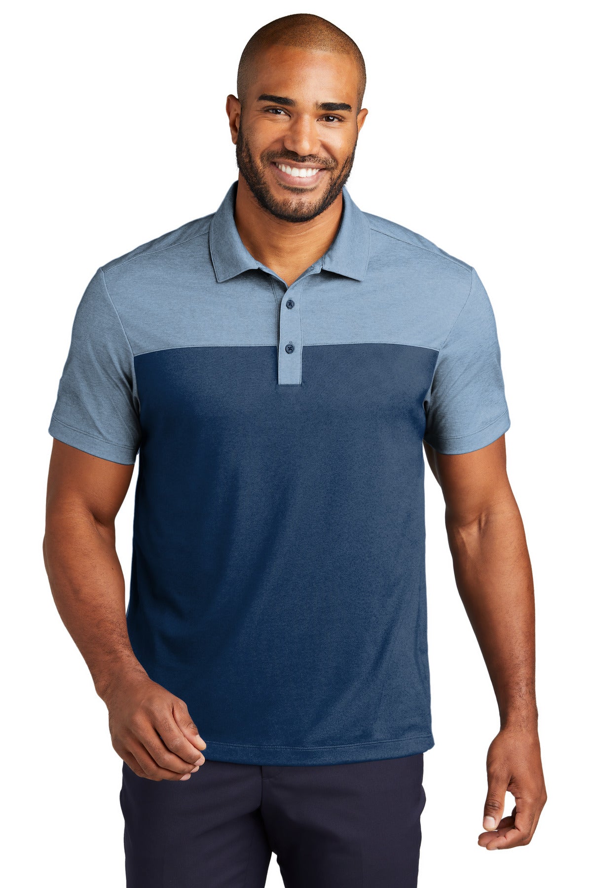 Port Authority – Poloshirt, fein, Piqué, Mischgewebe, Farbblockdesign – K831