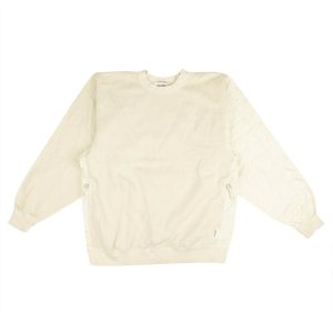 Sweatshirt – Rundhalsausschnitt, gesteppt, Weiß
