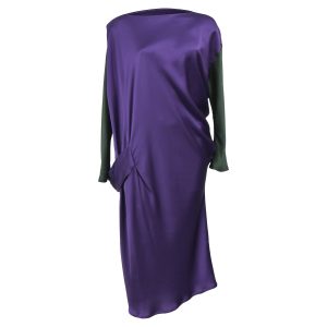 Alberta Ferretti Midikleid – Seide, Langarm, Lila