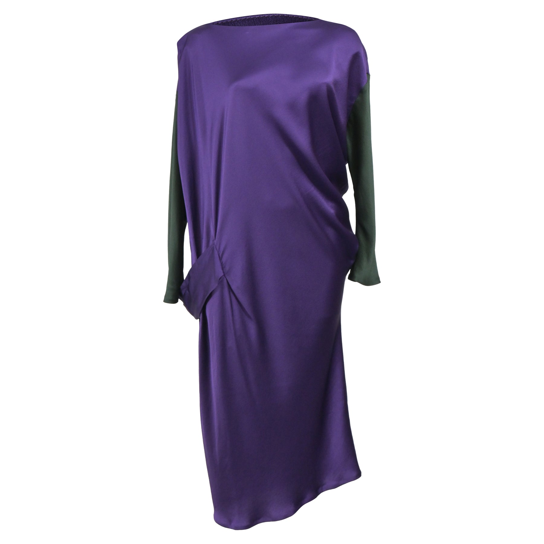 Alberta Ferretti Midikleid – Seide, Langarm, Lila