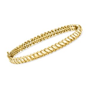 RS Pure by Ross-Simons gedrehter Armreif aus 18-karätigem Gold-Vermeil – 7748586963004