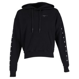 Off-White Kapuzenpullover mit Rückenlogo aus schwarzer Baumwolle