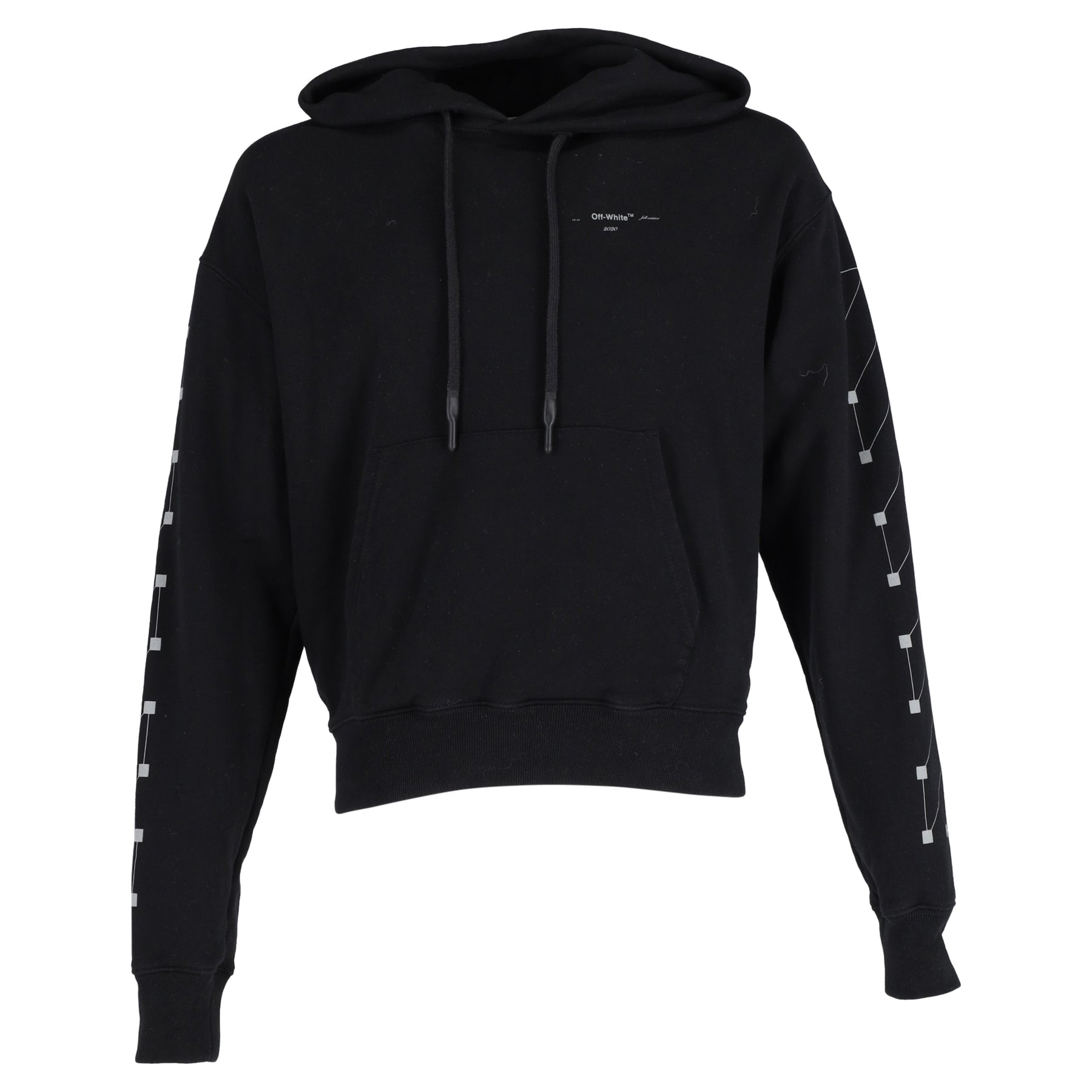 Off-White Kapuzenpullover mit Rückenlogo aus schwarzer Baumwolle