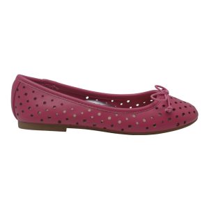 Modische Ballerinas für Mädchen mit Lochmuster und Schleife – Fuchsia, Kleinkindergrößen 7–10