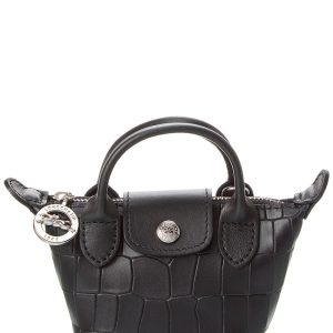 Longchamp Le Pliage Cuir XXS Etui – Krokoprägung, Leder