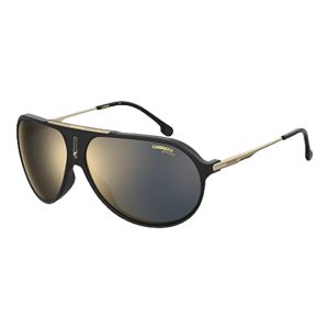 Carrera HOT65 Unisex-Pilotensonnenbrille in Mattschwarz mit goldverspiegelten Gläsern, 63–11–135 – 7732432306236