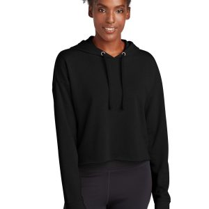 Sport-Tek PosiCharge Tri-Blend Damen-Fleece-Kapuzenpullover mit kurzem Schnitt und feuchtigkeitsableitender Verarbeitung – LST298